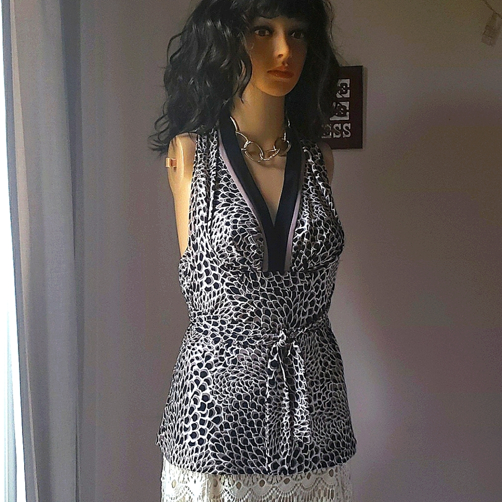 BCBG halter top sexy elegant criss cross